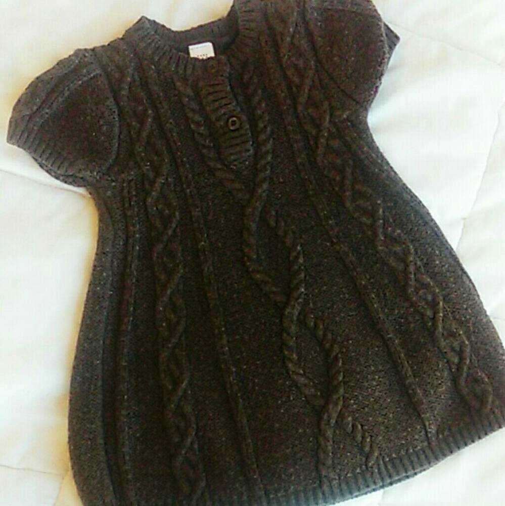 Cable knit brown sweater dress, 3-6 months, Gap